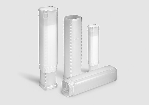 Plastic packaging tube BlockPack in various versions